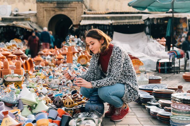 Souk and medina of Marrakech in Morocco